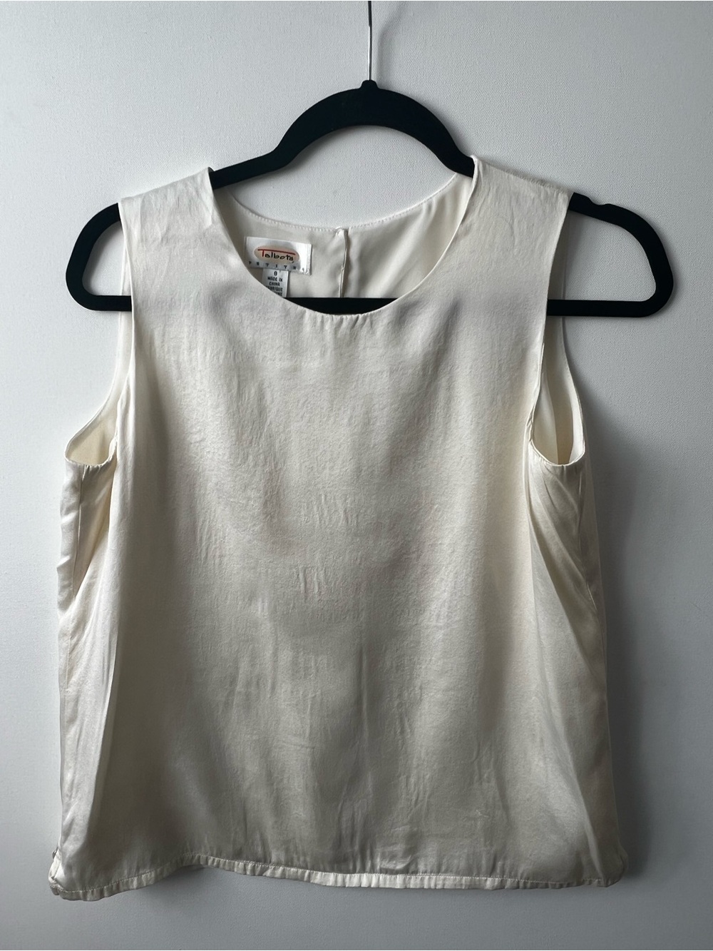 Vintage Cream Sleeveless Silk Shell Top